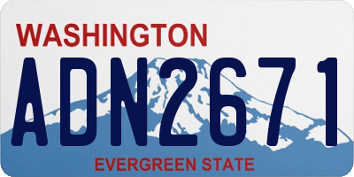 WA license plate ADN2671