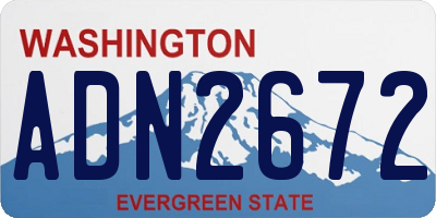 WA license plate ADN2672