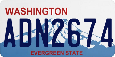 WA license plate ADN2674