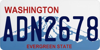 WA license plate ADN2678