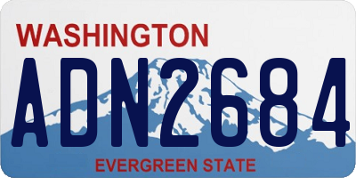 WA license plate ADN2684