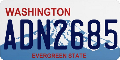WA license plate ADN2685