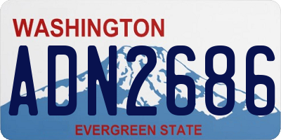 WA license plate ADN2686