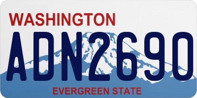 WA license plate ADN2690