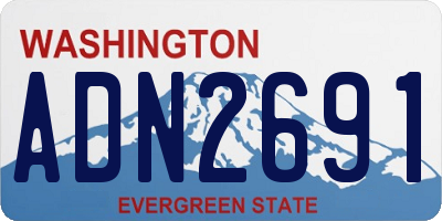 WA license plate ADN2691