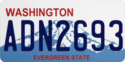WA license plate ADN2693