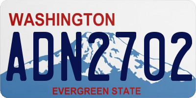 WA license plate ADN2702
