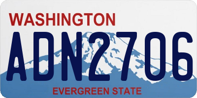 WA license plate ADN2706