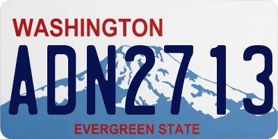 WA license plate ADN2713
