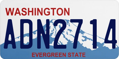 WA license plate ADN2714
