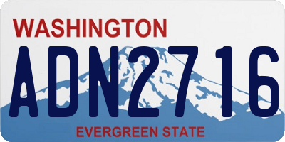 WA license plate ADN2716