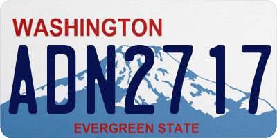 WA license plate ADN2717