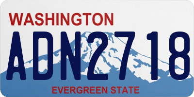 WA license plate ADN2718