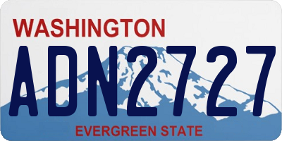 WA license plate ADN2727