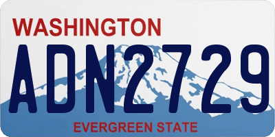 WA license plate ADN2729