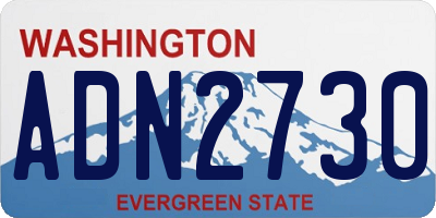 WA license plate ADN2730