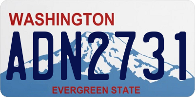 WA license plate ADN2731