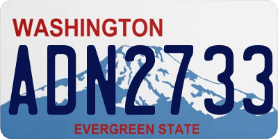 WA license plate ADN2733
