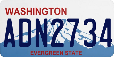 WA license plate ADN2734