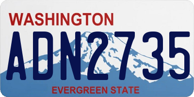 WA license plate ADN2735