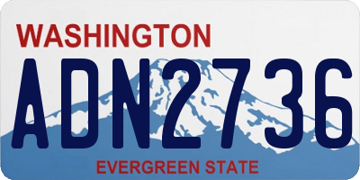 WA license plate ADN2736