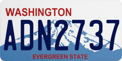 WA license plate ADN2737