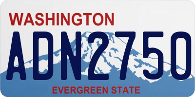 WA license plate ADN2750