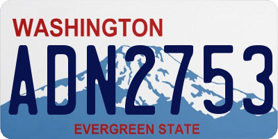 WA license plate ADN2753