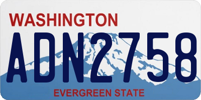 WA license plate ADN2758