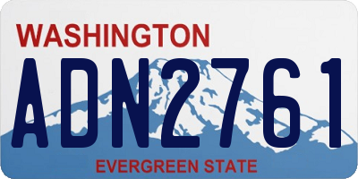 WA license plate ADN2761
