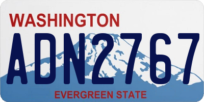 WA license plate ADN2767