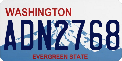 WA license plate ADN2768