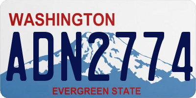 WA license plate ADN2774