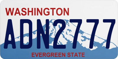WA license plate ADN2777