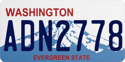 WA license plate ADN2778