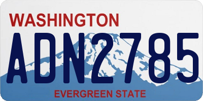 WA license plate ADN2785