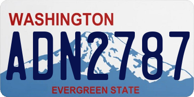 WA license plate ADN2787