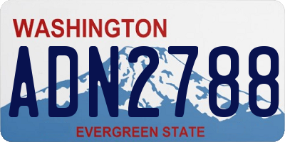 WA license plate ADN2788