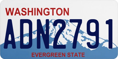 WA license plate ADN2791