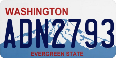 WA license plate ADN2793