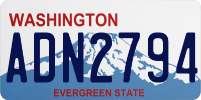 WA license plate ADN2794