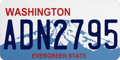 WA license plate ADN2795