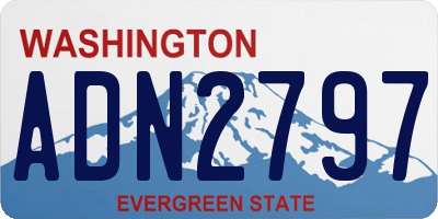 WA license plate ADN2797