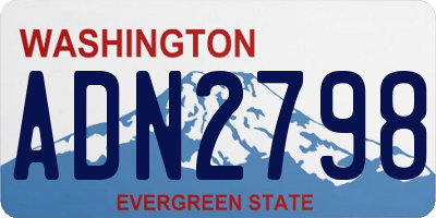 WA license plate ADN2798