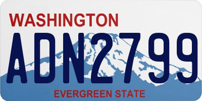 WA license plate ADN2799