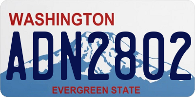 WA license plate ADN2802