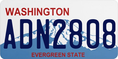 WA license plate ADN2808