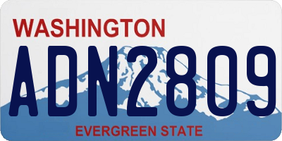 WA license plate ADN2809