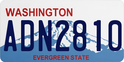 WA license plate ADN2810