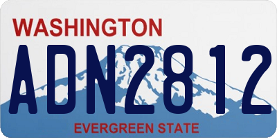 WA license plate ADN2812
